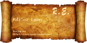 Rácz Egon névjegykártya