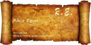 Rácz Egon névjegykártya