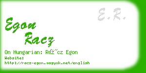 egon racz business card